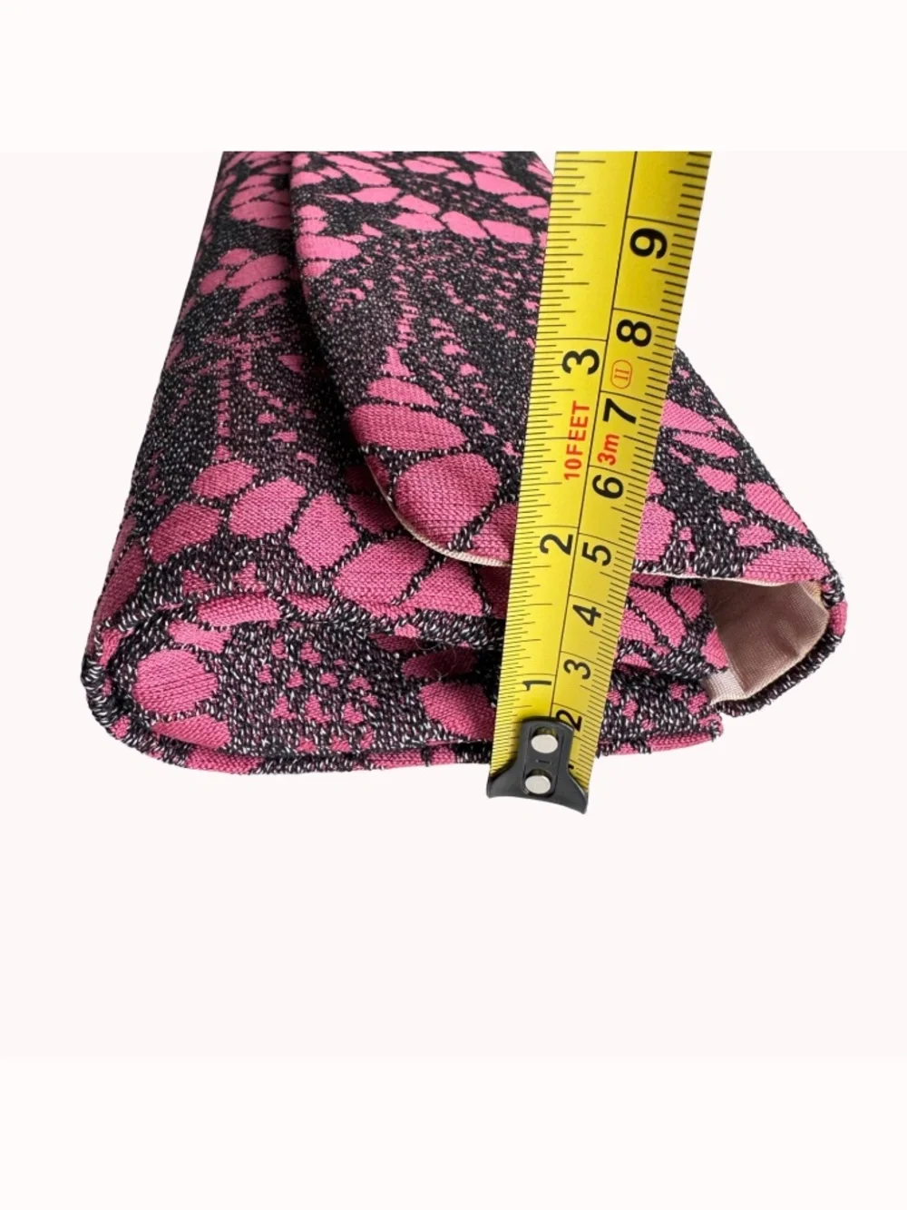 Vintage Pink Black Fabric Clutch Evening Bag Wedding Purse Formal Party Makeup